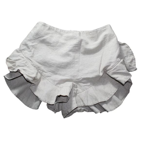 Alix Women's Ruffle Shorts Metallic Shimmer Linen Blend Silk Size US 10 - Picture 1 of 9